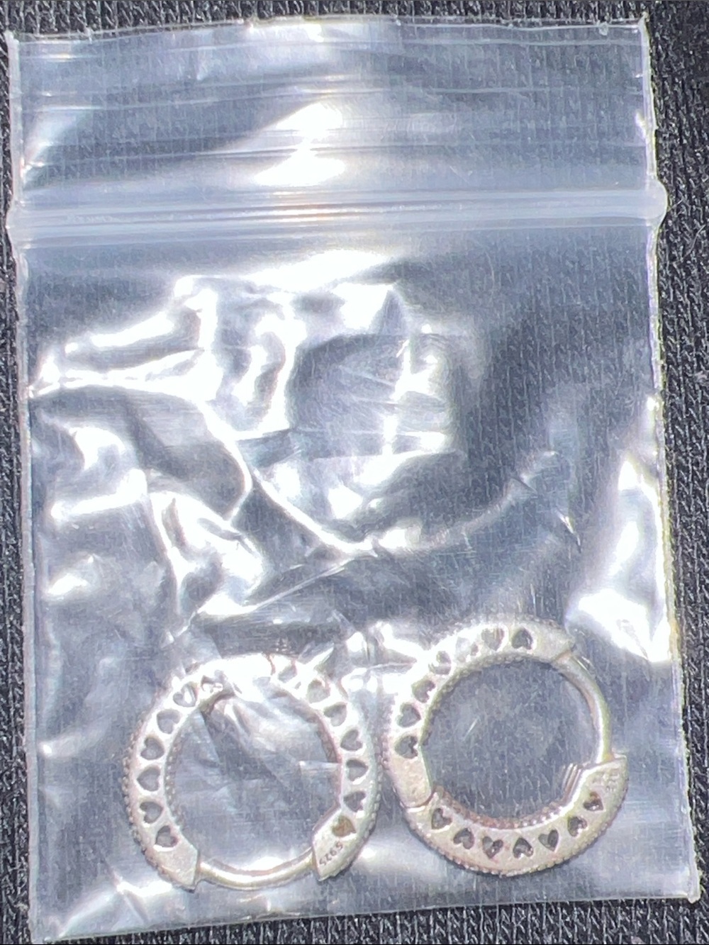 925 Silver Earrings With Heart Cut Outs